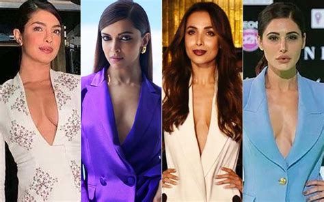 Drop The Shirt Flaunt The Bold Neckline Priyanka Chopra Deepika Padukone Malaika Arora And