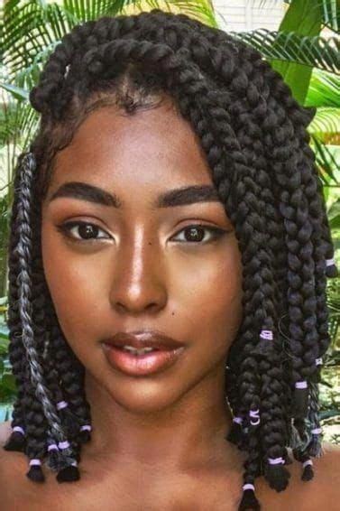 Box Braids Protective Styles On Natural Hair With Full Guide Coils And Glory Short Box