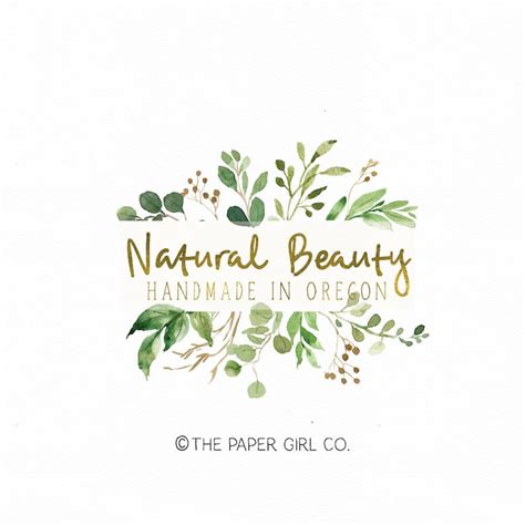 Premade Logo Leaf Logo Soap Logo Beauty Logo Organic Logo Etsy
