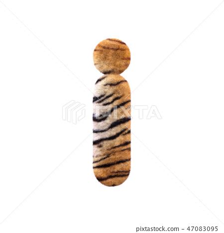 Tiger Letter I Small D Feline Fur Font Stock Illustration