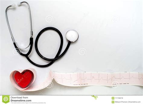 Red Heart And A Stethoscope On Desk Stock Photo Image Of Healthy