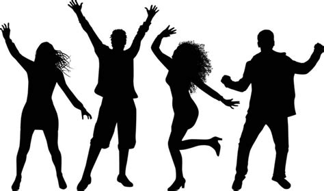 Dancing People Silhouettes Vector Work Stock Vector Image By