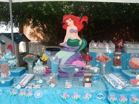The little Mermaid Candy buffet | Little mermaid parties, Mermaid