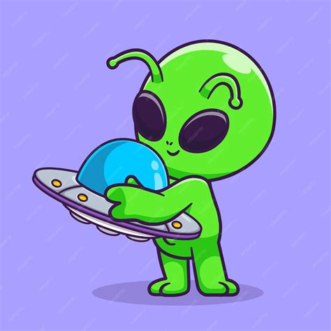 Free Vector Cute Alien Hug Ufo Toy Cartoon Vector Icon Illustration