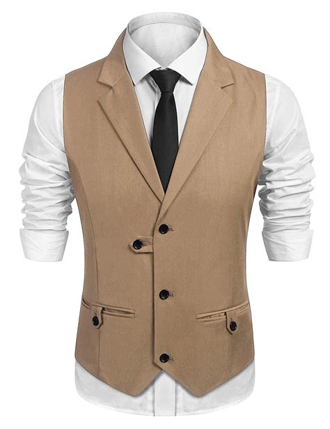 Coofandy Mens Formal Business Suit Vest Slim Fit V Neck Sleeveless