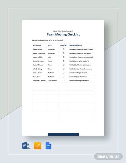 Free 16 Meeting Checklist Samples And Templates In Pdf Ms Word