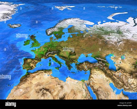 Detailed Satellite Map Of Europe Europe Detailed Sate
