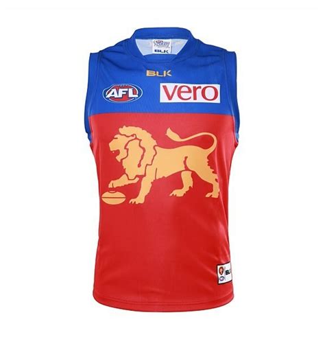 I am lion | 2021 membership lnk.bio/brisbanelions. Brisbane Lions Replica Guernsey Away Junior