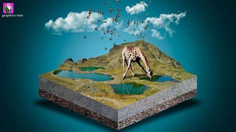 3d Lake Photo Manipulation Cube Manipulation In Photoshop Photoshop