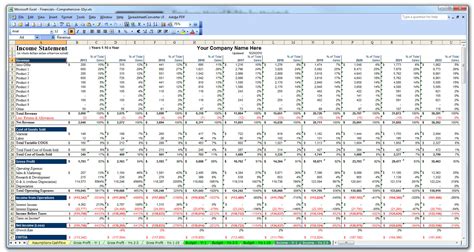 Year Business Plan Financial Budget Projection Model In Excel Business Power Tools How