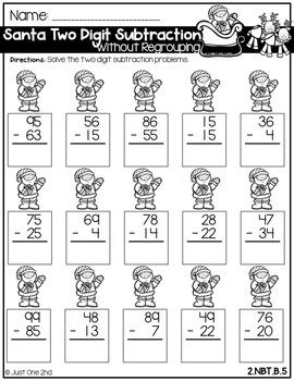 christmas worksheets year  christmas addition  subtraction math