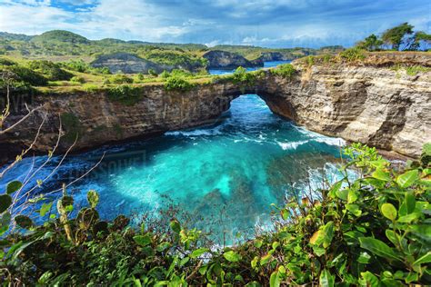 Ocean Landscape Nusa Penida Island Bali Indonesia Stock Photo