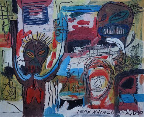 Fine Neo Expressionist Unique Painting Signed Jean Michel Etsy