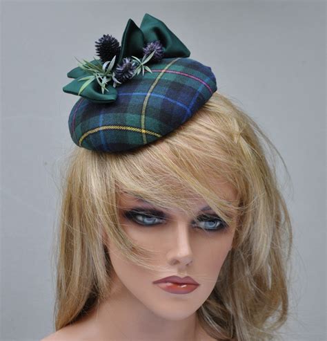 Scottish Plaid Fascinator Hat Ladies Tartan Hat Womens Scottish Hat