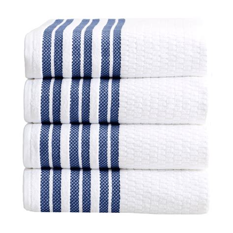 Great Bay Home 100 Cotton Textured Striped Bath Towel Sets Walmart