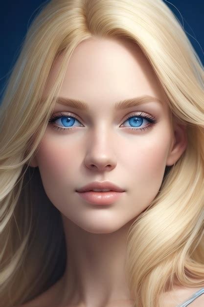 Premium Ai Image Beautiful Woman With Blonde Hair And Blue Eyes