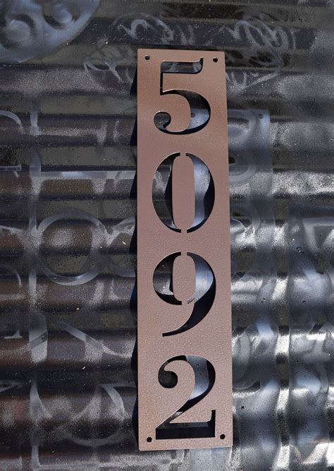 Metal Vertical Home Address Sign Personalized House Number Plaque
