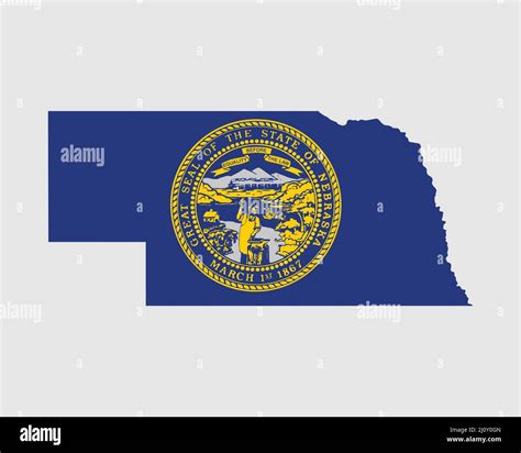 Nebraska Map Flag Map Of Ne Usa With The State Flag United States
