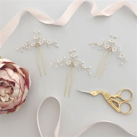 Flower Wedding Hair Pins By Britten