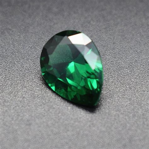 Emerald Pear Shaped Faceted Gemstone Teardrop Cut Emerald Gem Etsy