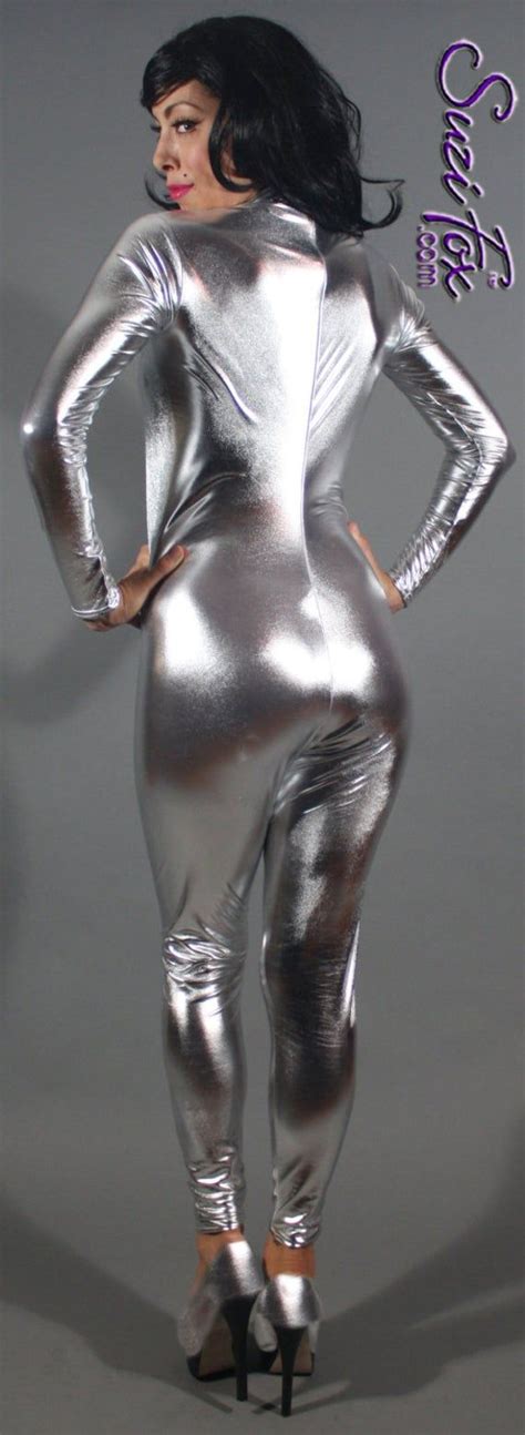 Catsuit Shown In Shiny Metallic Foil Coated Spandex By Suzi Etsy Catsuit Womens Bodysuit