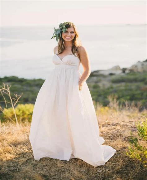 2016 Maternity Beach Wedding Dresses Vintage Plus Size Spaghetti Straps