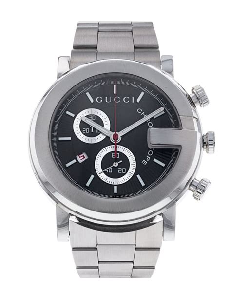Buy Gucci G Chrono Black Dial Stainless Steel Watch For Men Ya101309