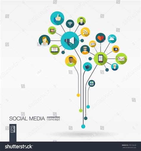 Abstract Social Media Background Lines Connected Stock Vector Royalty