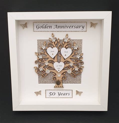 50th Golden Wedding Anniversary Frame. Keepsake Gift. | Etsy in 2020