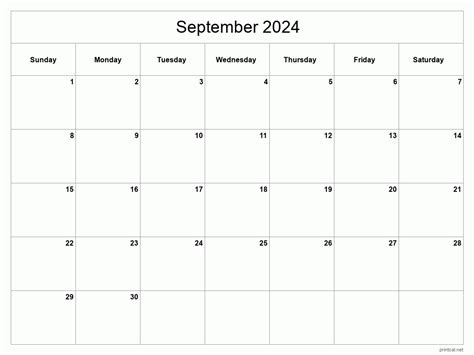September Blank Printable Calendars Images And Photos Finder