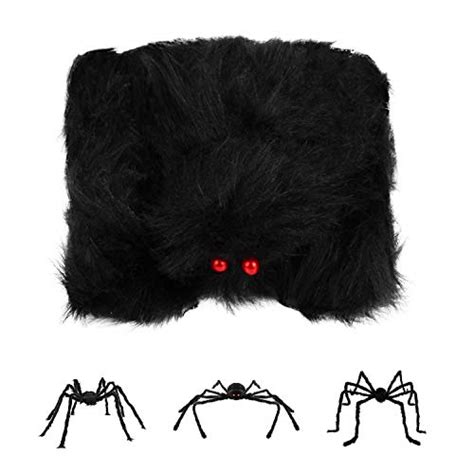 Alladinbox Halloween Hairy Scary Virtual Realistic Posable Spider Black