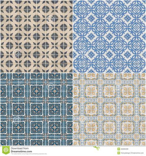 Set Of Four Ceramic Tiles Patterns Stock Image Image Of Plaster Wall
