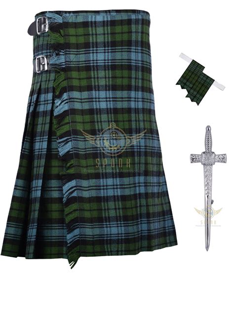 Scottish Campbell Ancient Tartan 8 Yard Kilt Highland Traditional 8
