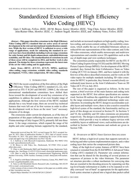 Pdf Standardized Extensions Of High Efficiency Video Coding Hevc