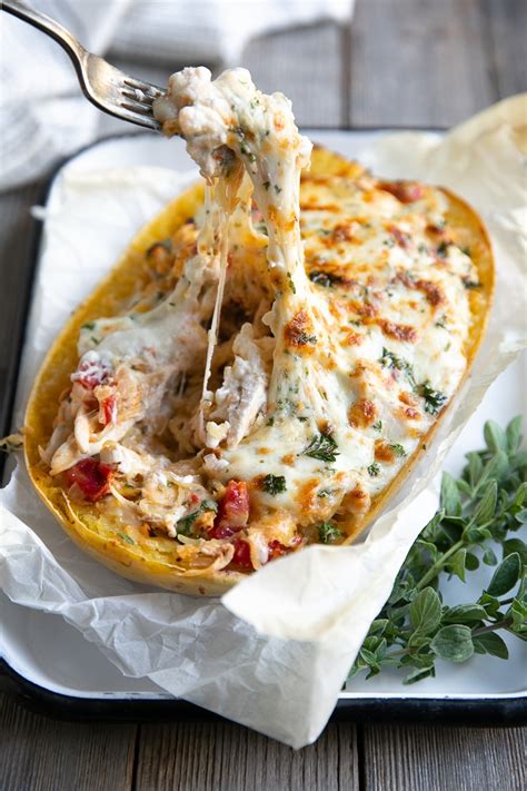 Cheesy Twice Baked Spaghetti Squash Recipe The Forked Spoon