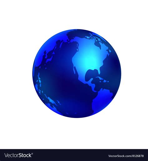 Blue World Globe Royalty Free Vector Image Vectorstock