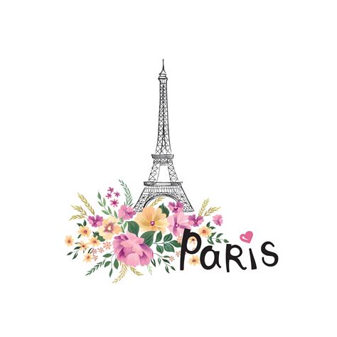 Fondo De Paris Muestra Floral De Par S Con Las Flores Torre Eiffel