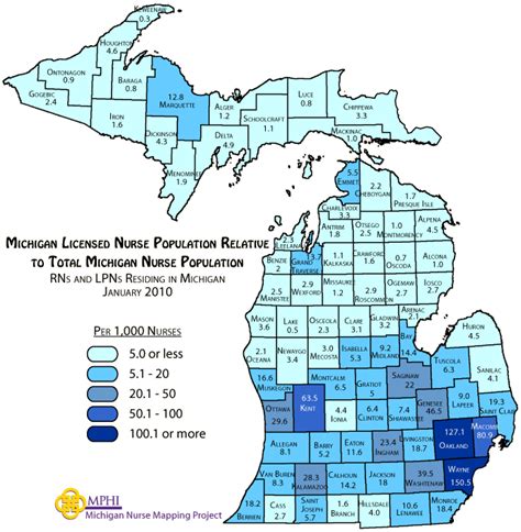 Michigan Population Density Map