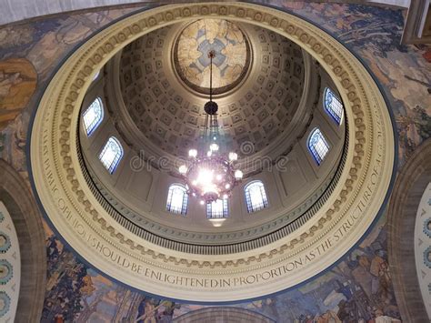 Ceiling Of Missouri State Capitol Building Usa Editorial Photography