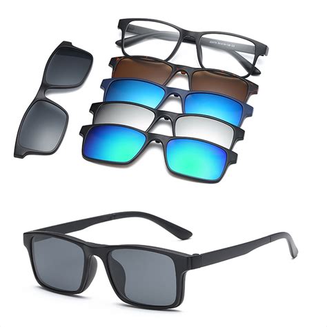 6 In 1 Custom Men Women Polarized Optical Magnetic Sunglasses Clip