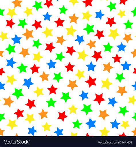 Colored Stars On White Seamless Pattern Background