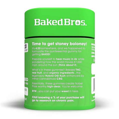 Baked Bros™: Baked Bros Stoney: 100mgTHC : 100mgCBG : Prickly Pear