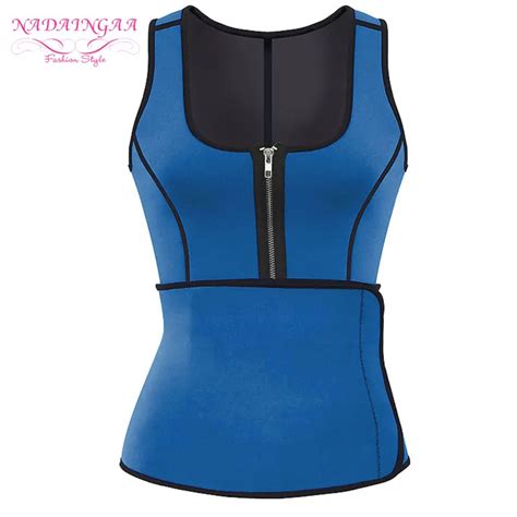 Hot Neoprene Sauna Body Shaper Sweat Slimming Tops Zipper Adjustable