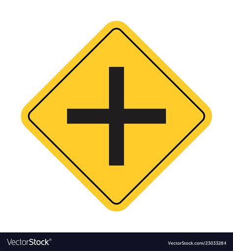 Crossroads Traffic Sign Royalty Free Vector Image