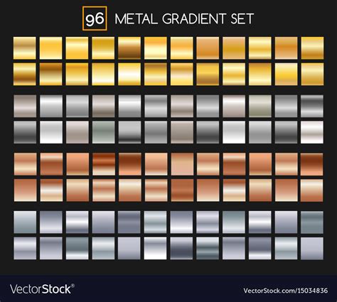Metal Gradient Collection Royalty Free Vector Image