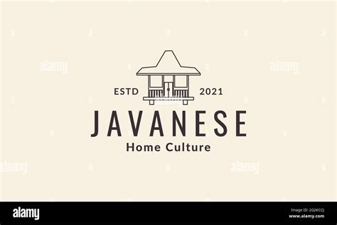 Javanese Culture Home Logo Vector Icon Illustration Design Stock Vector