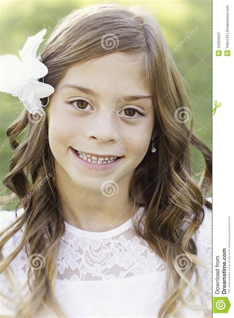 Beautiful Hispanic Little Girl Portrait Stock Photo