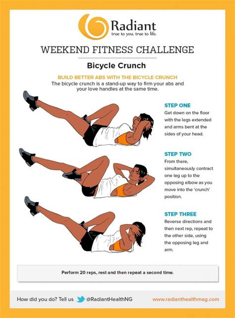 Weekend Challenge Bicycle Crunch Health Club Health Fitness Body Weight Weight Loss Coconut