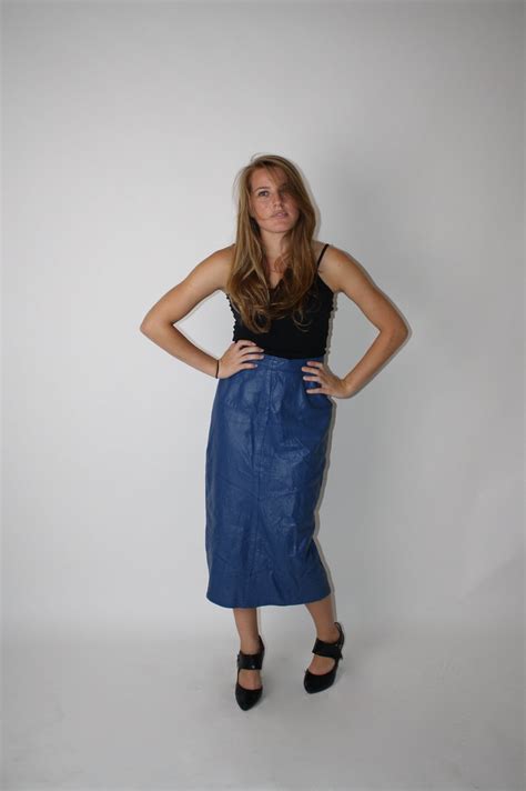 Blue Leather Skirt With Fishtail Hem Sabrosa Vintage Flickr