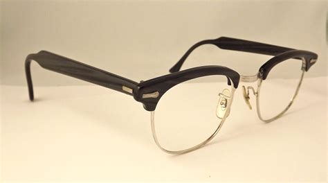 Clubmaster Style 1950s Mens Eyeglasses Black By Ifoundgallery